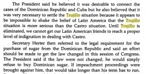 trujillo must be eliminated before castro in sugar problem .